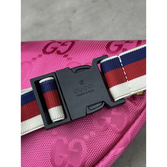 Gucci Childrens Pink Off The Grid GG Logo Belt Bag Fanny Pack - Picture 7 of 16